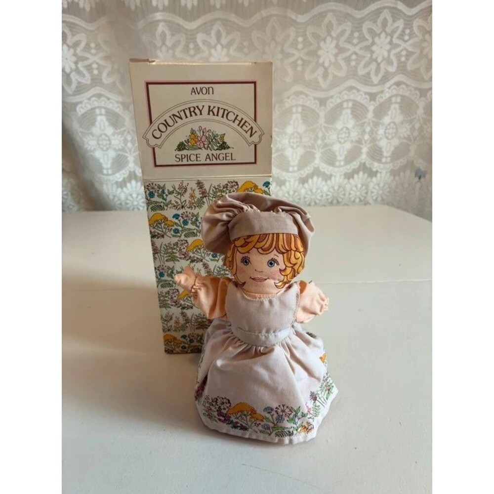 Vintage 1982 Avon Country Kitchen Spice Angel Fabric Doll Sachet with Box